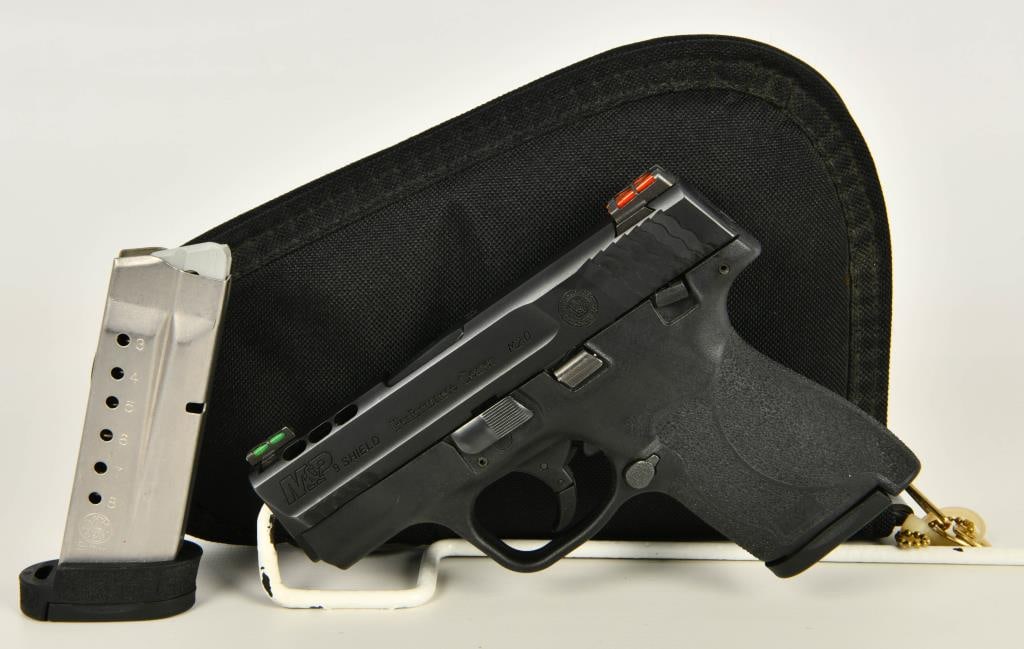 Smith & Wesson Performance Center M&P 9 Shield 2.0: Introducing the Smith & Wesson Performance Center M&P 9 Shield M2.0, a high performance semi auto pistol chambered in 9mm. This firearm appears in Excellent Condition, complete with two magazines and