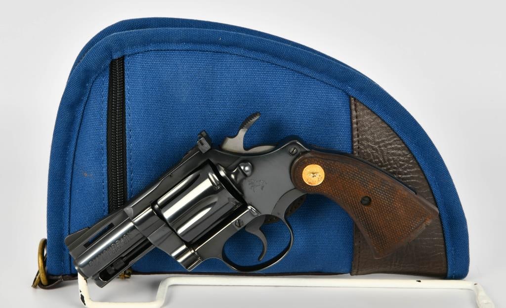Mint Colt Diamondback .38 Special Revolver: Up for your bidding pleasure is a Beautiful Snake Gun! This Mint Colt Diamondback has a 2 3/8" Vent Rib Barrel, Checkered Walnut Grips With Rampant Colt Medallions, Serial # R36341, Comes in a Padded 