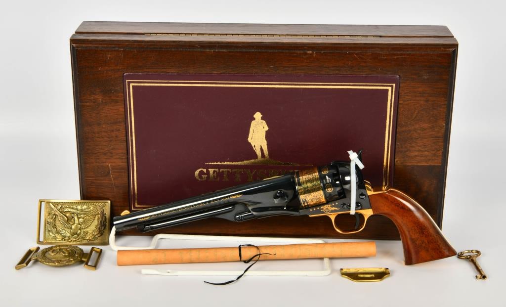 Gettysburg 1863 Commemorative Revolver .44: During those first three days of July, 1863, the usually quiet town of Gettysburg, Pennsylvania found itself at the center of the storm that was the Civil War. In honor of the brave Americans who foug