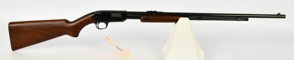 Winchester Model 61 Gallery Gun .22 S, L, & LR: Up Next we have a Winchester Model 61 Gallery Gun Chambered for .22 S, L, & LR. Walnut Stock With Checkered Metal Buttplate, Front and Rear Sights, Serial # 39520 Dates the rifle to 1939. Overall Appe