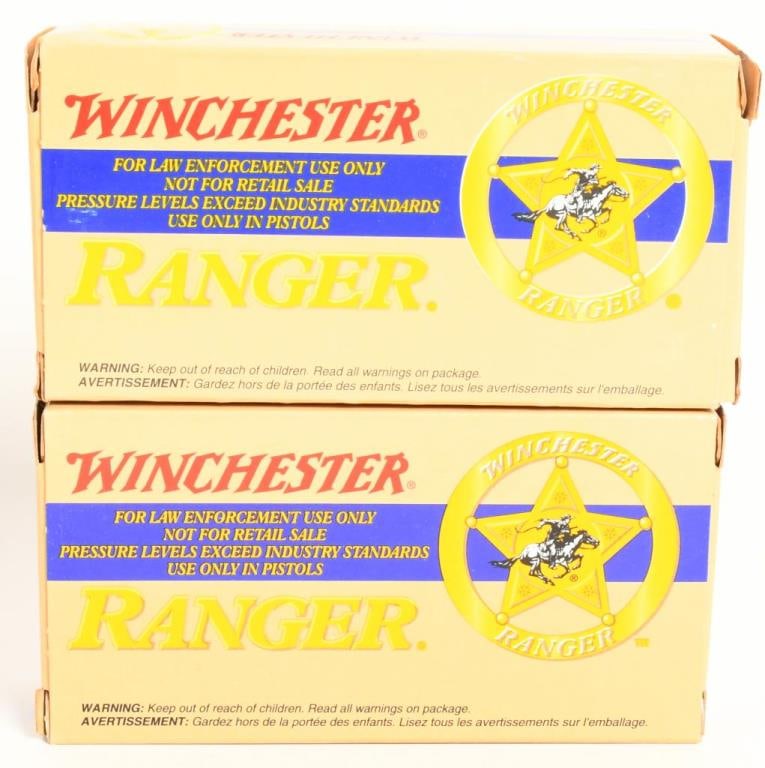 100 Rounds Winchester Ranger 9mm Luger +p+: Ammunition 115 Grain Jacketed Hollow Point Law Enforcement Ammunition For Use In Pistols Only