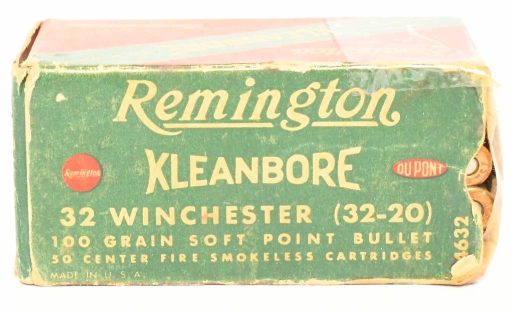 50 Rounds Of Remington .32-20 Win Ammunition: 100 Grain Soft Point Center Fire Ammunition in the Original Box Kleanbore Priming