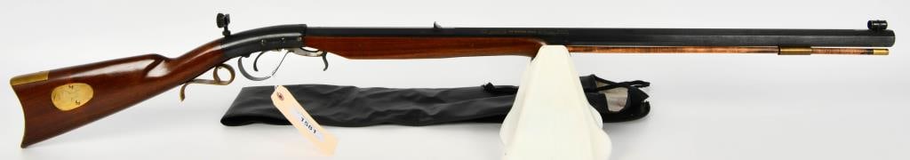 Hopkins & Allen The Heritage Model Underhammer 50: Up Next is a Unique Hopkins & Allen The Heritage Model, an Underhammer Percussion Black Powder .50 Caliber Rifle, 32" Heavy Bull Barrel, Hooded Front Sight, Diopter Rear, Patchbox With Percussion Caps