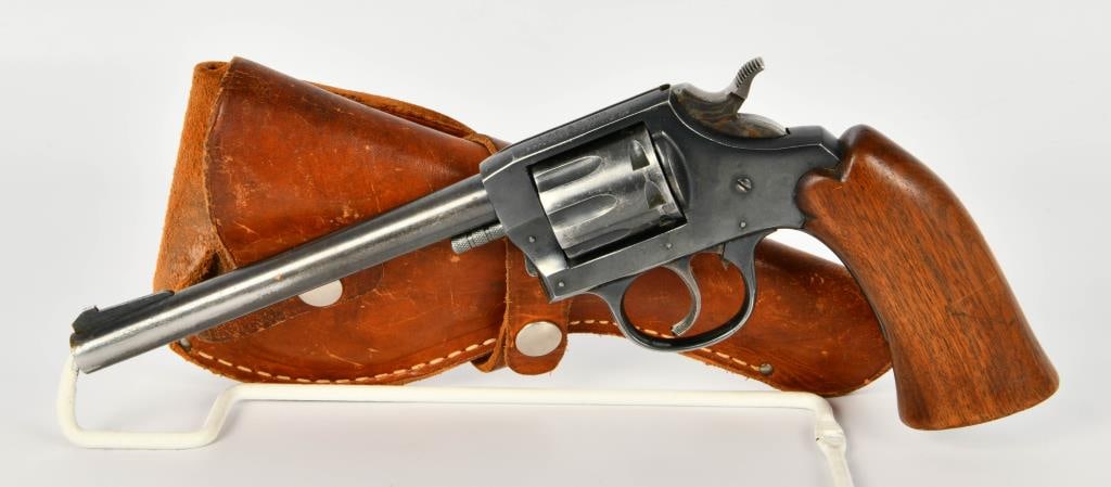 Iver Johnson Target Sealed Eight Revolver .22 LR: Up Next is a Vintage Iver Johnson Target Sealed Eight Revolver Chambered in .22 LR, 8 Shot Cylinder, 6" Barrel, Original Wood Grips, and Comes in a Leather Holster. Serial # N45119.