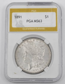 PGA Graded Uncirculated Morgan Silver Dollar