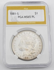 Uncirculated PGA Graded Morgan Silver Dollar
