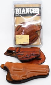 3 Brown Leather Holsters