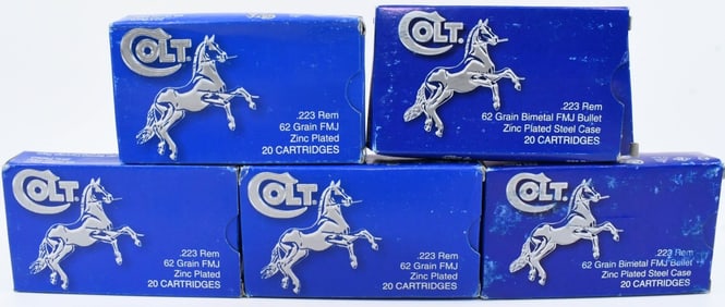 100 Rounds Of Barnaul Colt .223 Rem Ammunition