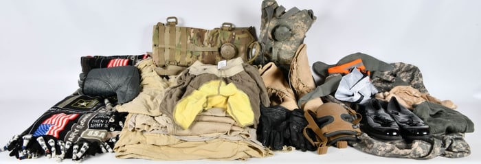 Military Rucksack Filled With Military Clothes
