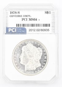 Uncirculated PCI Graded Morgan Silver Dollar Coin