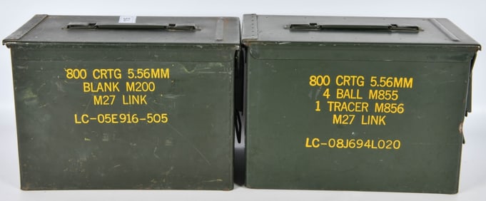 2 Large Size Metal Military Ammo Cans