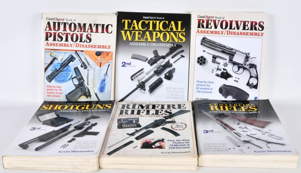 6 Gun Digest Firearms Paperback Books: "Tactical Weapons , Revolvers, Automatic Pistols Book, & More !!