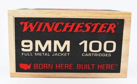 100 Rounds Of Winchester 9mm Luger Ammunition