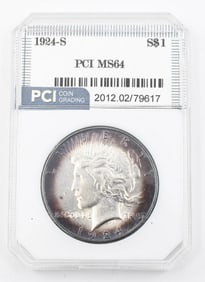 Uncirculated PCI Graded Silver Peace Dollar Coin