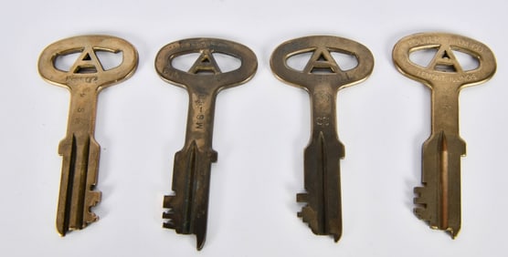 4 Folger Adams Vintage Jail Cell Keys