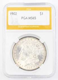 Uncirculated PGA Graded Morgan Silver Dollar