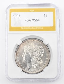 PGA Graded Uncirculated Morgan Silver Dollar