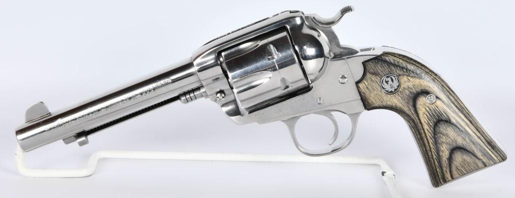 Ruger Old Model Vaquero Revolver .44 Magnum: Up Next We Have a Nice Stainless Ruger Old Model Vaquero Revolver Chambered in .44 Magnum, 5 1/2" Barrel, Laminate Grips, and Appears in Great Condition. Serial # 58-95871.
