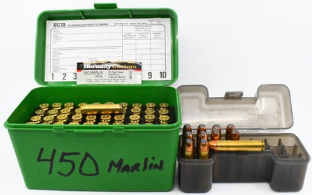 11 Rds & 51 Empty Casings of .450 Marlin Ammo