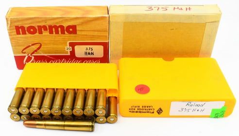 40 Rounds Of .375 H&H Ammo & Brass Casings
