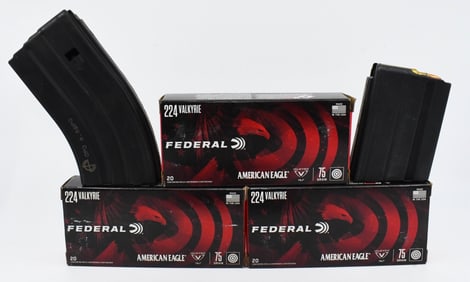 60 Rds Of Federal .224 Valkyrie Ammo W/ Mags