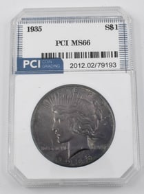 Uncirculated PCI Graded Silver Peace Dollar Coins
