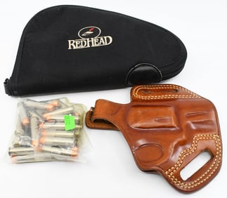 30 Rds Of .357 Mag Ammo, Pistol Case & Holster