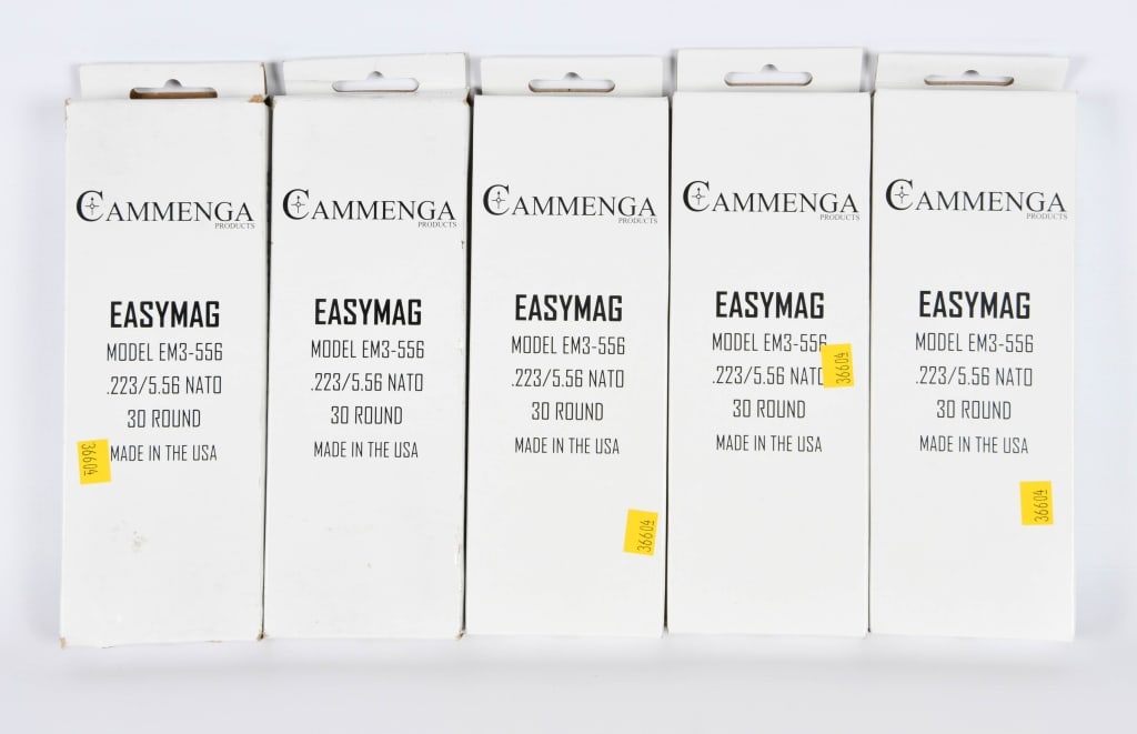 5 New Cammenga Easymag Mags For .223/5.56: Model EM3-556 Magazines .223/5.56 Caliber 30 Round Capacity All Come Brand New In the Box