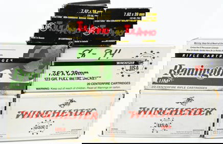 40 Rds Of 7.62x39 Ammo & Empty Brass Casings