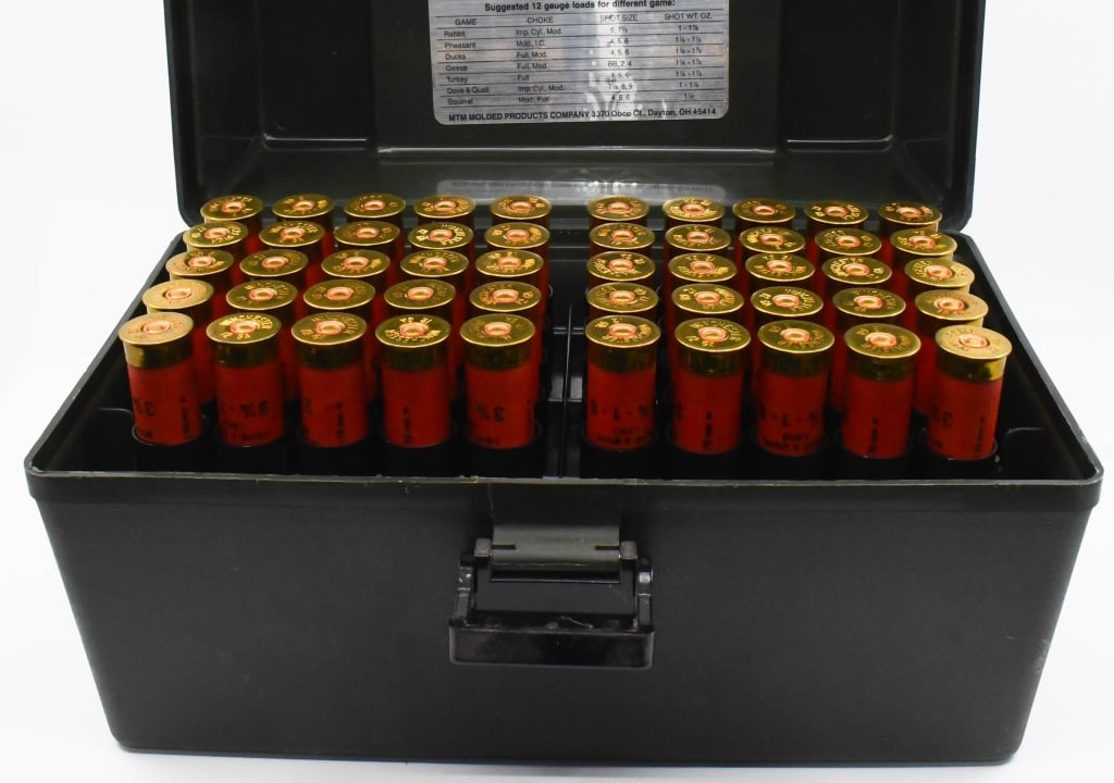 100 Rounds Of 12 Ga Shotshells W/ Carry Case: 100 + Rounds Of 12 Gauge Shotshells Comes In MCM Case Gard 100 Round Plastic Storage Container