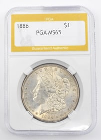 Uncirculated PGA Graded Morgan Silver Dollar