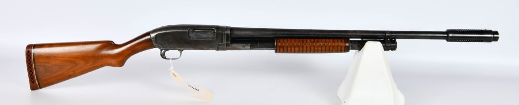 Winchester Model 1912 Pump Action 12 Gauge Shotgun: Up Next We Have a Winchester Model 12 Nickel Steel Pump Action Shotgun Chambered in 12 Gauge, 26 1/2" Round Barrel, Including The Cutts Compensator, Front Bead Sight, Accepts 2 3/4" Shells, Serial # 4