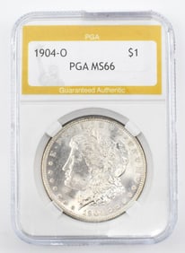 Uncirculated PGA Graded Morgan Silver Dollar