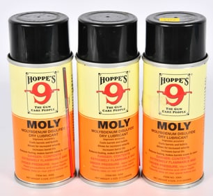 3 Cans of Hoppe's 9 Moly Dry Lube