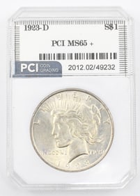 Uncirculated PCI Graded Silver Peace Dollar Coin