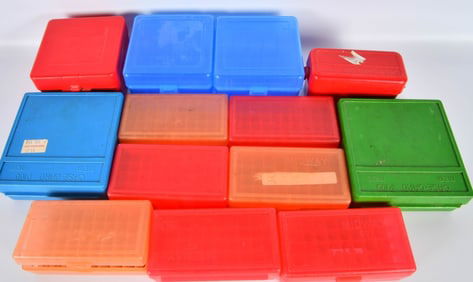 12 Various Size Plastic Ammo Storage Containers