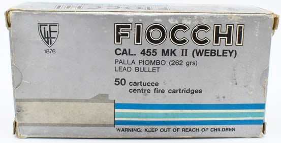 26 Rounds Of Fiocchi .455 MK II Webley Ammo