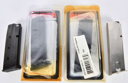 Lot of 4 Pistol Magazines Ruger SR9 P226 HiPower