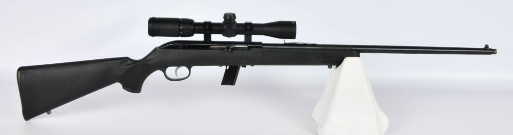 Savage Stevens Model 62 Semi Auto .22 LR Rifle: Up Next We Have a Savage Stevens Model 62 Semi Auto Rifle Chambered in .22 LR, Made in Canada By Savage Arms, Comes With One Magazine, Topped With a Centerpoint Scope With Lens Covers, Threaded Barrel