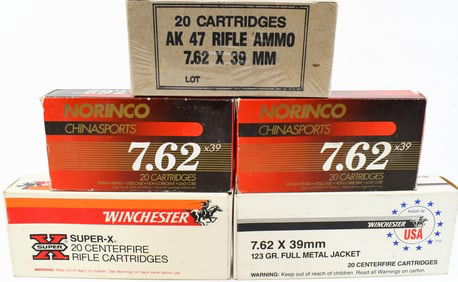 100 Rounds Of 7.62x39mm Ammunition