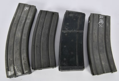 Lot of Four Metal AR Rifle Magazines