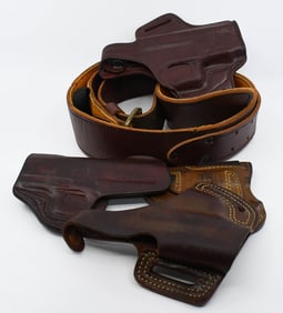 4 Leather Holsters & 1 Leather Belt