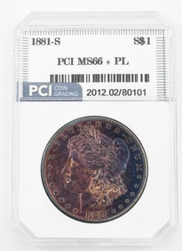 Uncirculated PCI Graded Morgan Silver Dollar Coin