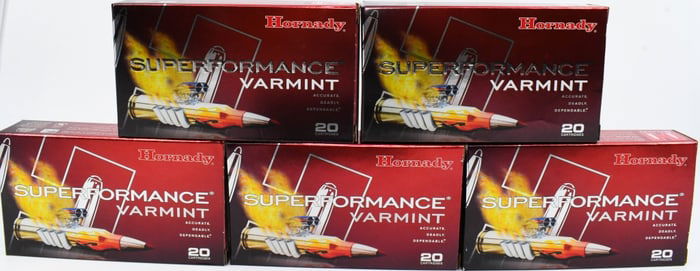 100 Rounds Of Hornady .22-250 Rem Ammunition