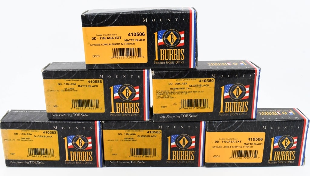 6 Burris Scope Mount Bases: Various Style & Fits All Come In the Original Boxes
