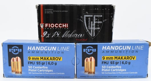 150 Rounds Of 9mm Makarov Ammunition