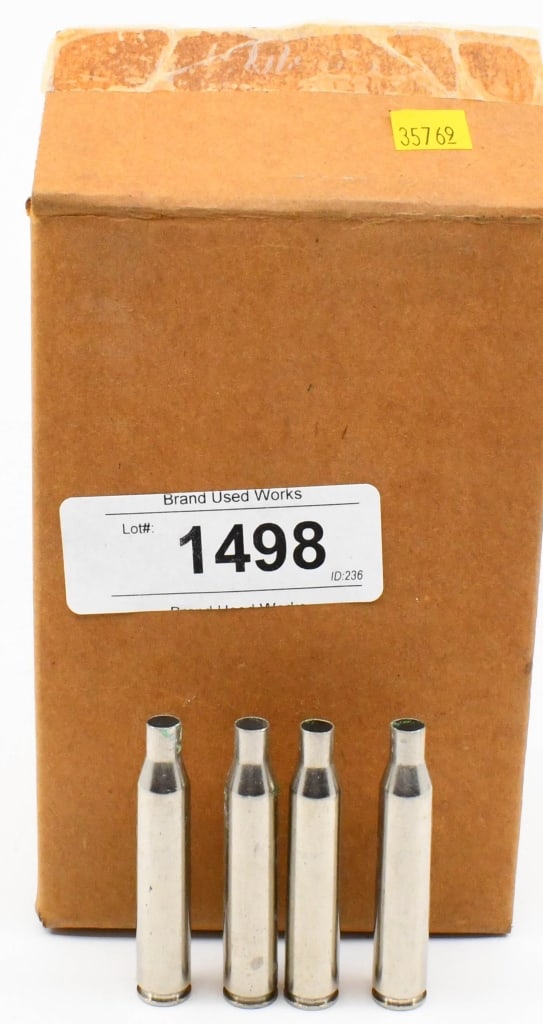 100 Count of Empty .25-06 Nickel Plated Casings: Empty Nickel Plated Unprimed Casings For Reloading