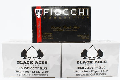 30 Rounds Of 12 Gauge Buckshot & Slugs