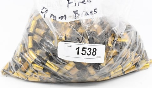 6 Lbs Of Once Fired 9mm Empty Brass Casings