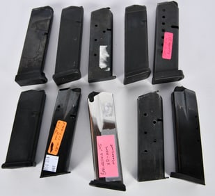 Lot of 10 Pistol Magazines Glock, 1911, CZ, S&W Sp